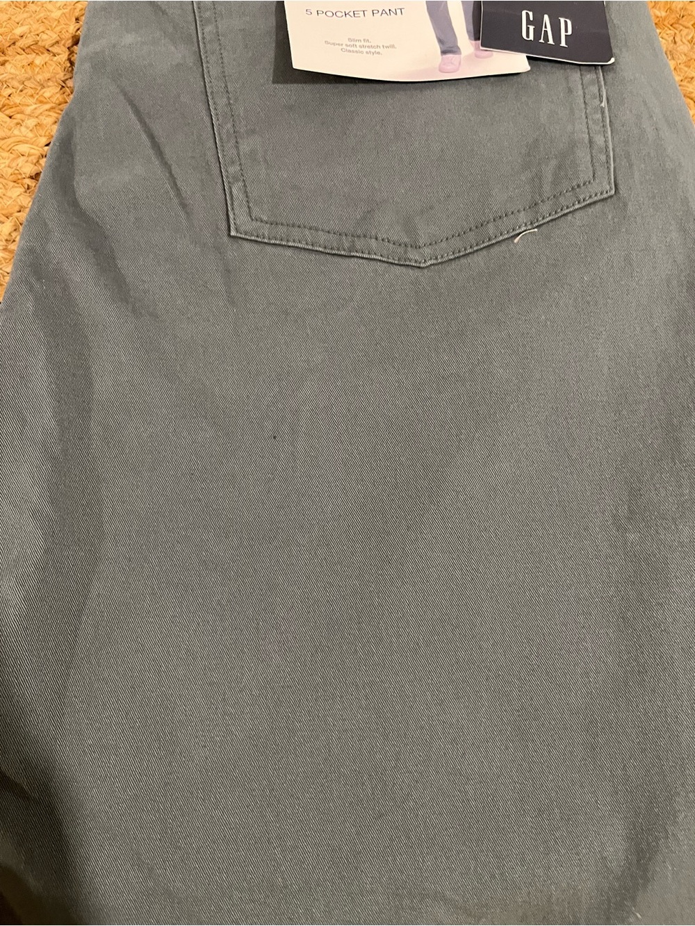 GAP Men’s 5-Pocket Chino Pants - Slate Blue 36x32 Slim Fit - Picture 5 of 8
